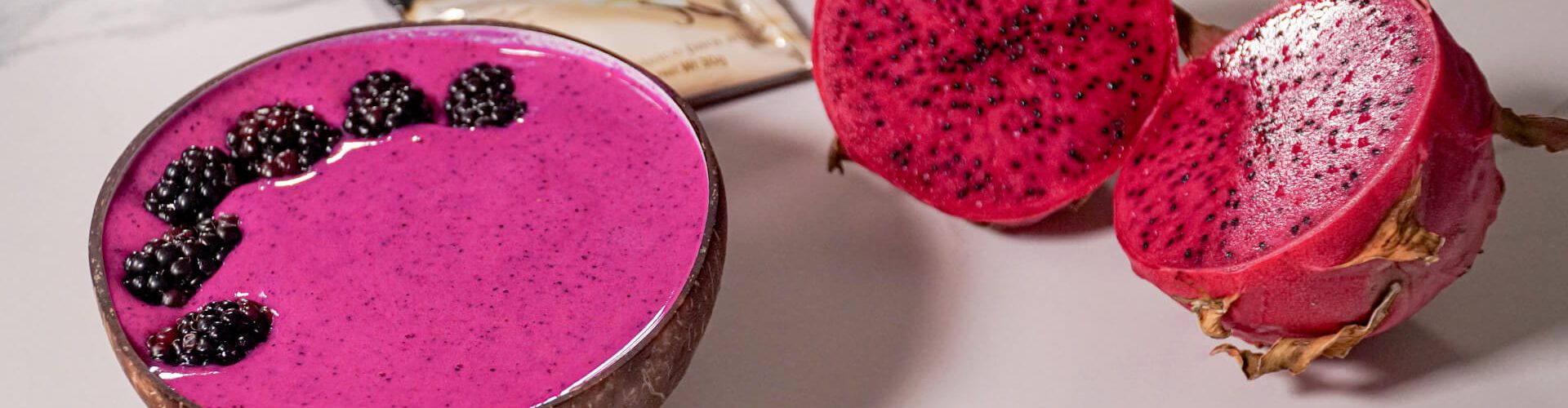 Creme de pitaya proteico, com Vanilla Whey