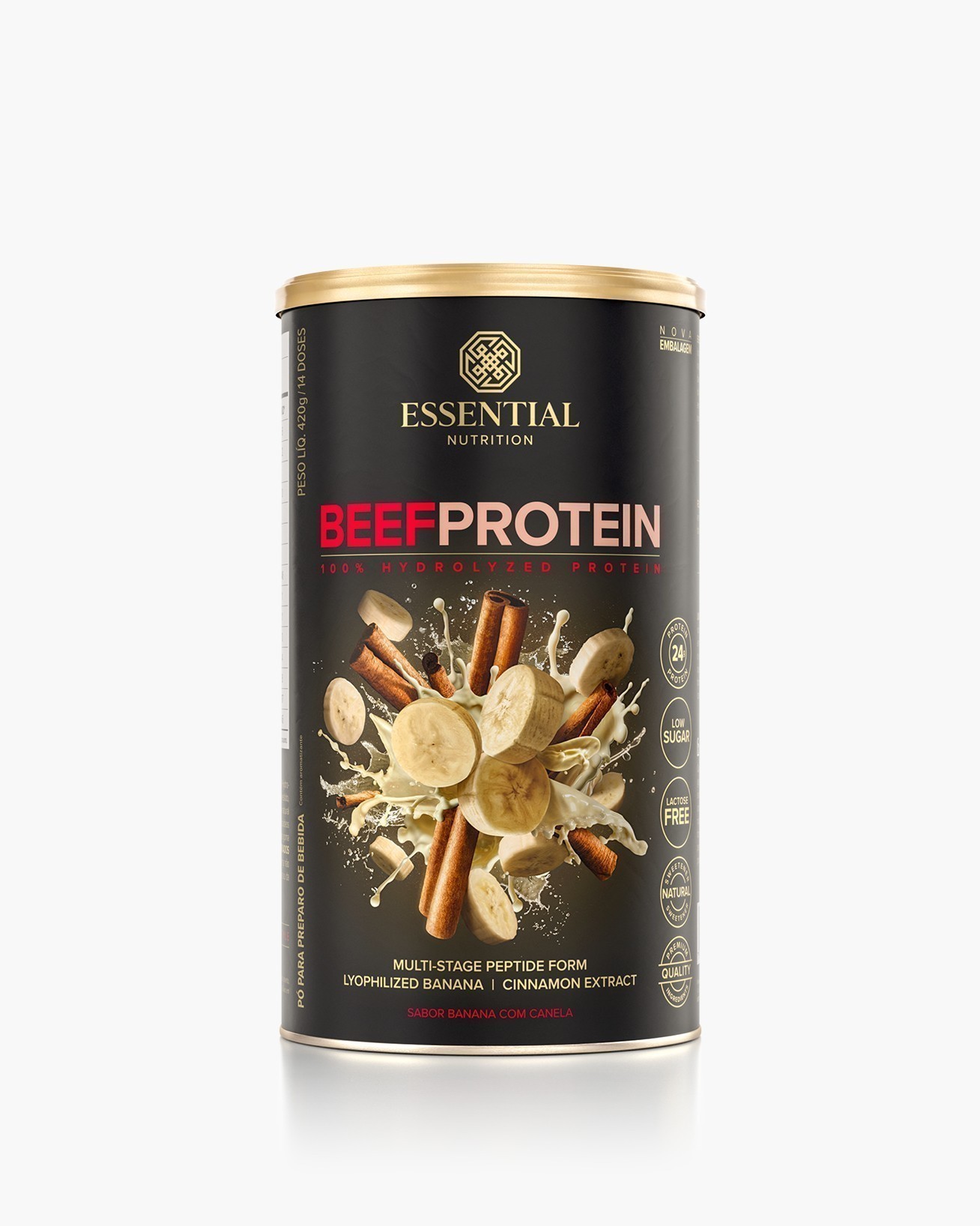 Beef Protein Banana com Canela - Proteína 100% Hidrolisada